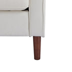 Poltrona singola Ivory / Grigio scuro / Cammello / Marrone / Verde con rivestimento in finto lino e pelle vegana