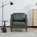 Poltrona singola Ivory / Grigio scuro / Cammello / Marrone / Verde con rivestimento in finto lino e pelle vegana