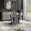 Tavolo da pranzo moderno in vetro grigio / nero / bianco, 4-6 posti