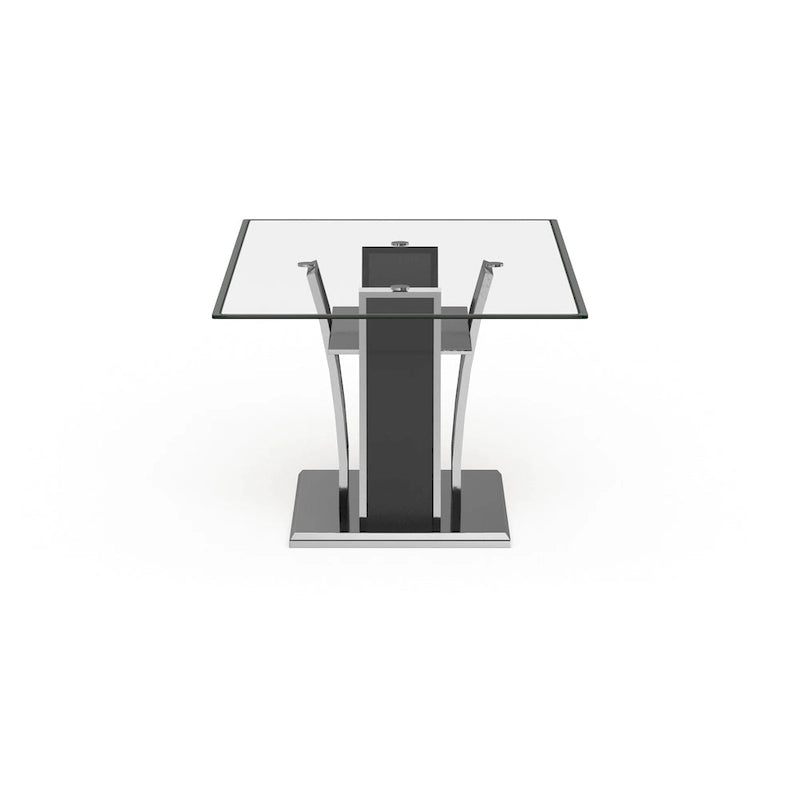 Tavolo da pranzo moderno in vetro grigio / nero / bianco, 4-6 posti