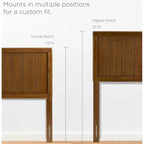 Testiera in legno in stile rustico, King Size, in noce, 1 persona