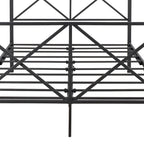 Telaio per letto a baldacchino in metallo nero, testiera a forma di X, piazza singola/piazza francese/matrimoniale, 1-2 persone