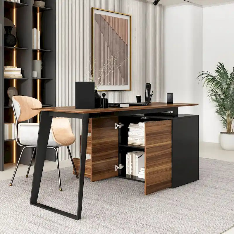 54.3  Kerrogee Office Computer Desk Corner Desk Reversible Cabinet