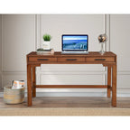 Scrivania grande in acero miele/gesso bianco con 3 cassetti, 1 persona