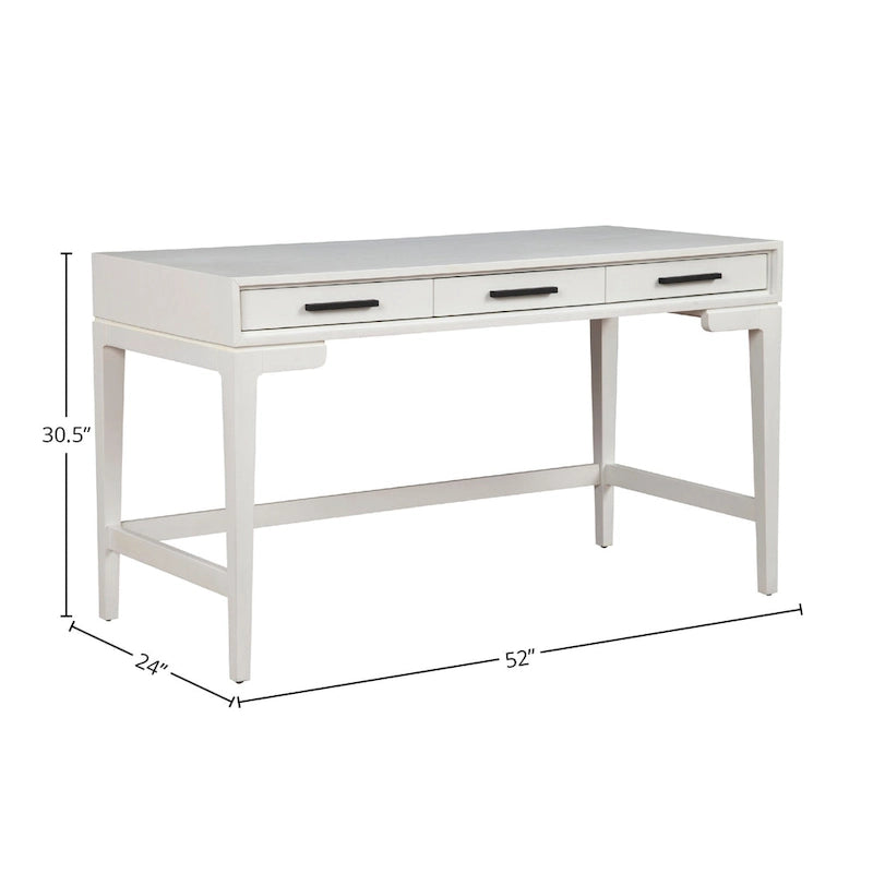 Scrivania grande in acero miele/gesso bianco con 3 cassetti, 1 persona
