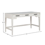 Scrivania grande in acero miele/gesso bianco con 3 cassetti, 1 persona