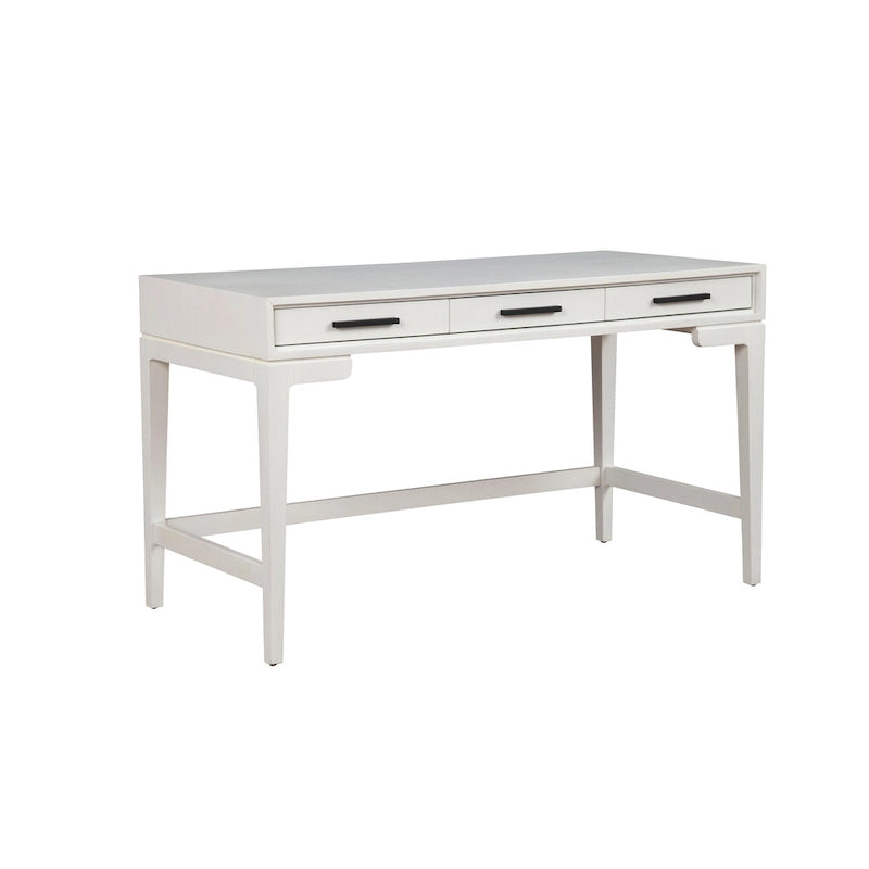 Scrivania grande in acero miele/gesso bianco con 3 cassetti, 1 persona