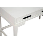 Scrivania grande in acero miele/gesso bianco con 3 cassetti, 1 persona
