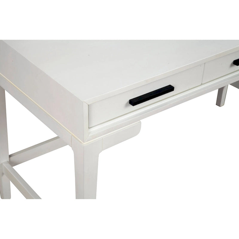 Scrivania grande in acero miele/gesso bianco con 3 cassetti, 1 persona