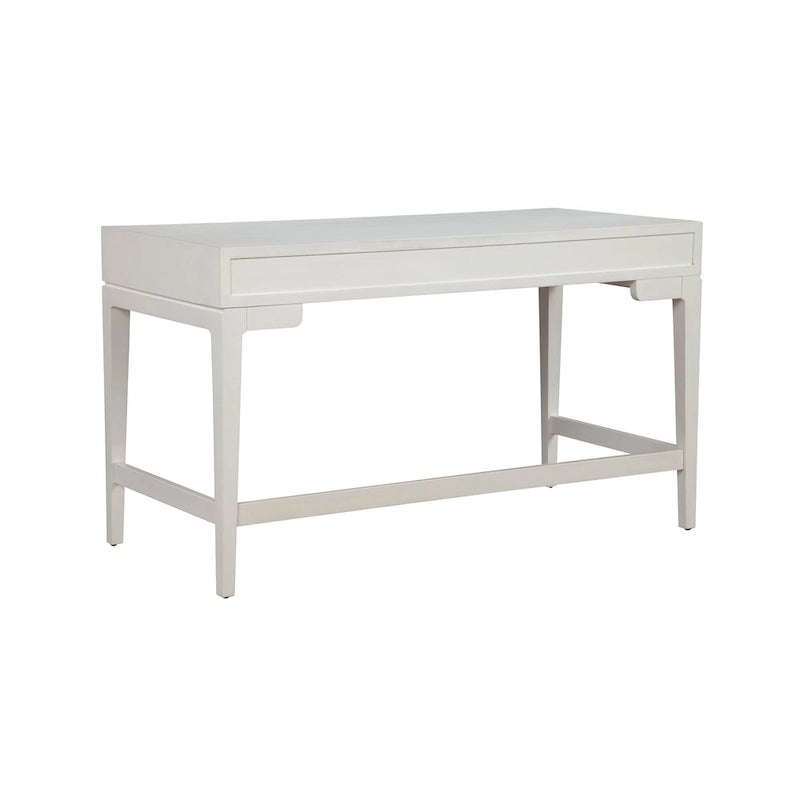 Scrivania grande in acero miele/gesso bianco con 3 cassetti, 1 persona