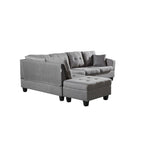 Divano Sezionale a 3 Posti in Similpelle Marrone con Chaise Longue Sinistra e Pouf Contenitore