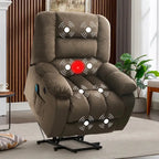 Poltrona reclinabile massaggiante Power Lift, bronzo/grigio/marrone, monoposto