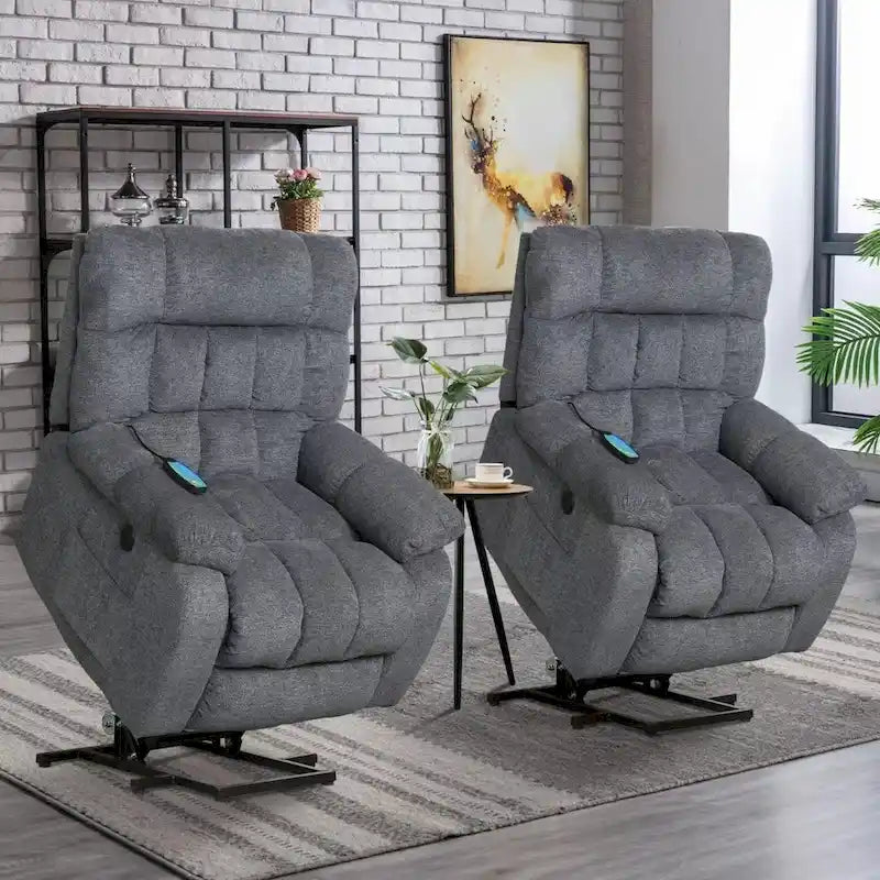 Poltrona reclinabile massaggiante Power Lift, bronzo/grigio/marrone, monoposto