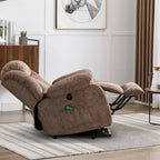 Poltrona reclinabile massaggiante Power Lift, bronzo/grigio/marrone, monoposto