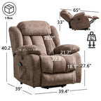 Poltrona reclinabile massaggiante Power Lift, bronzo/grigio/marrone, monoposto