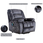 Poltrona reclinabile massaggiante Power Lift, bronzo/grigio/marrone, monoposto