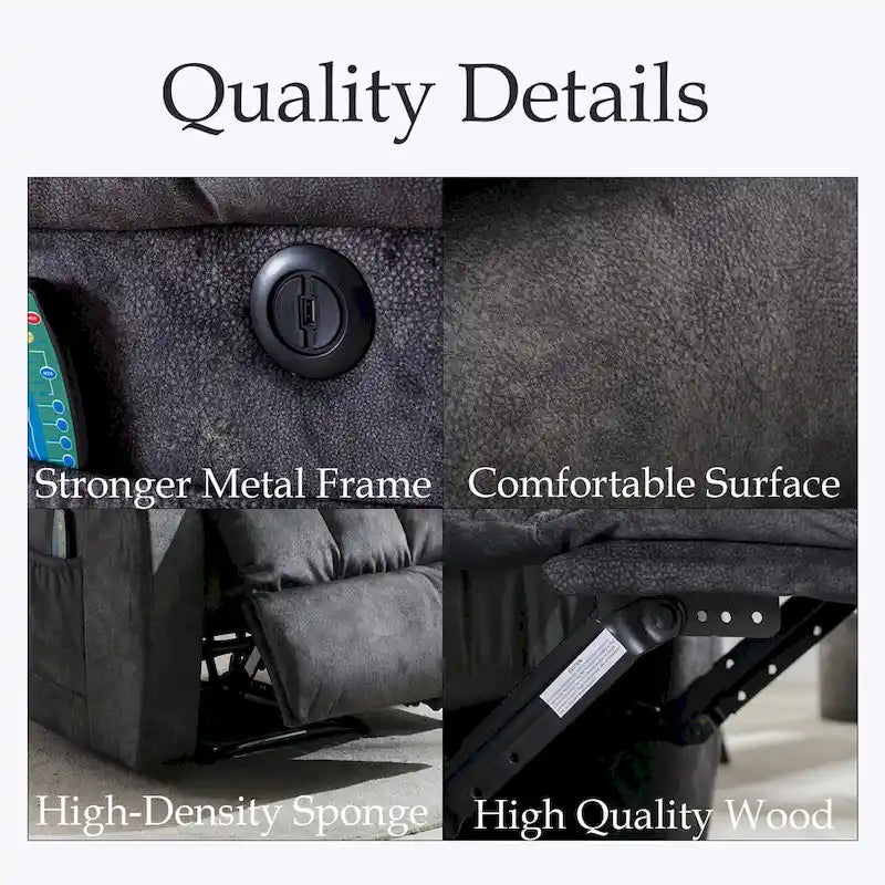 Poltrona reclinabile massaggiante Power Lift, bronzo/grigio/marrone, monoposto