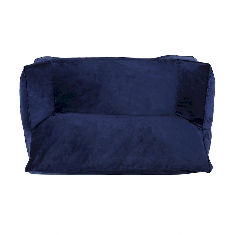 Poltrona sacco in velluto a 2 posti con braccioli, grigia/tortora/rosa/blu
