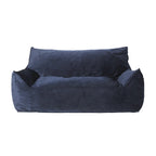 Poltrona sacco in velluto a 2 posti con braccioli, grigia/tortora/rosa/blu