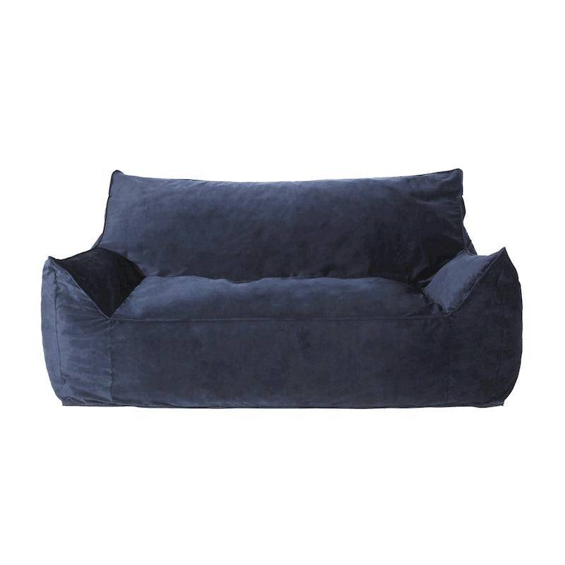 Poltrona sacco in velluto a 2 posti con braccioli, grigia/tortora/rosa/blu
