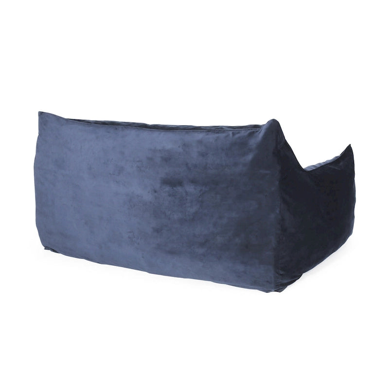 Poltrona sacco in velluto a 2 posti con braccioli, grigia/tortora/rosa/blu