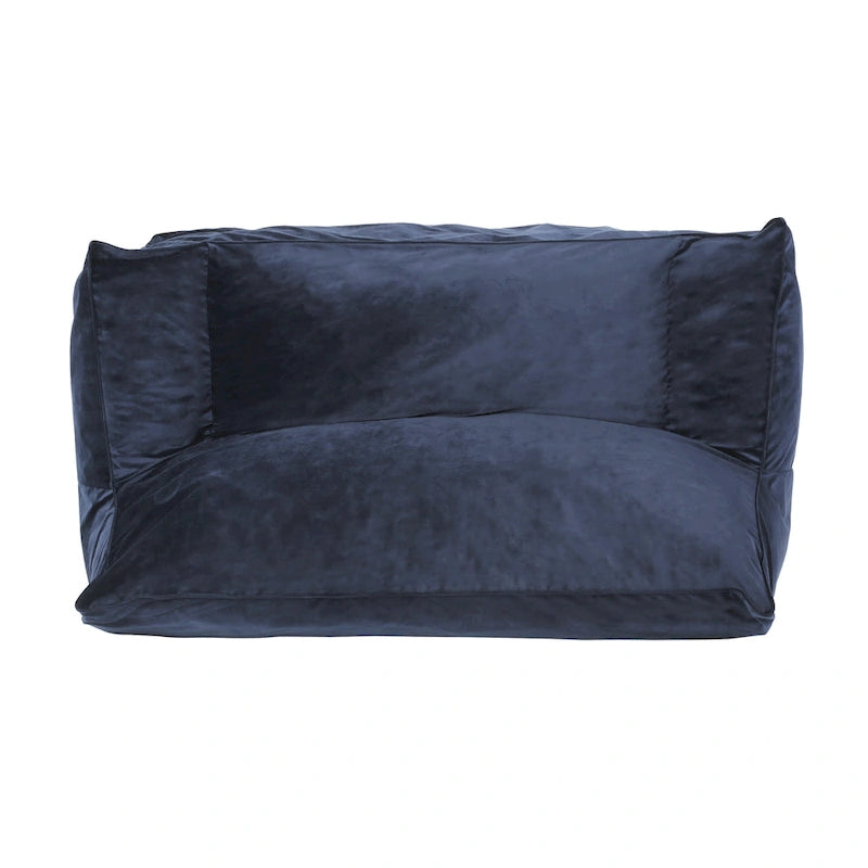 Poltrona sacco in velluto a 2 posti con braccioli, grigia/tortora/rosa/blu
