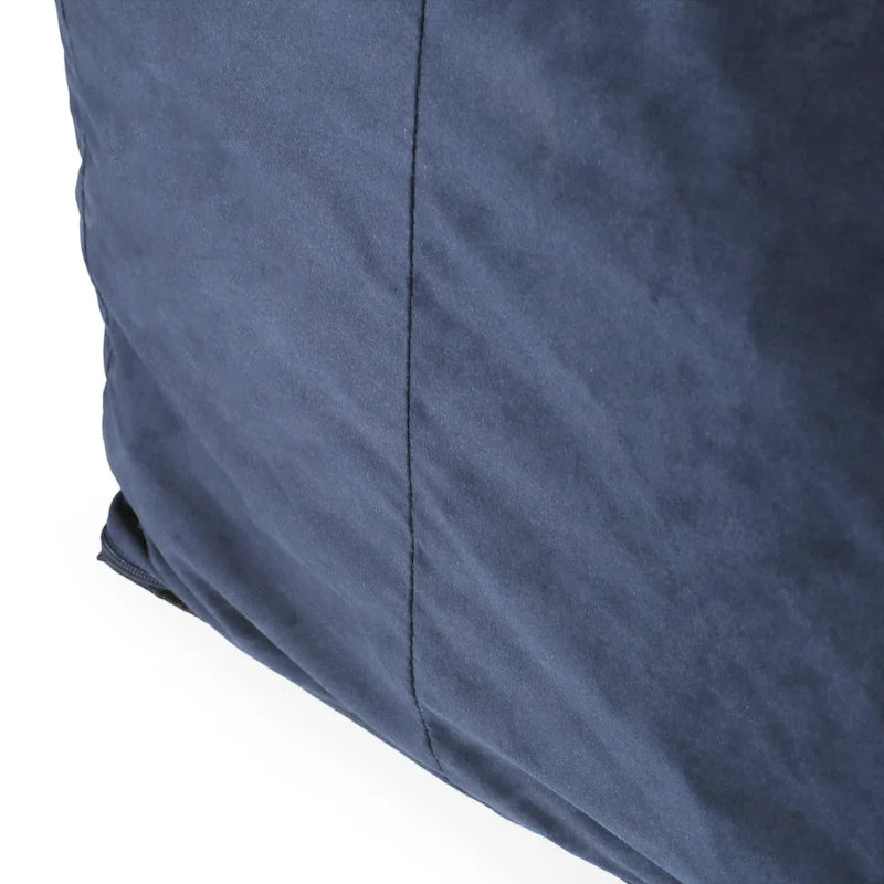 Poltrona sacco in velluto a 2 posti con braccioli, grigia/tortora/rosa/blu