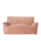 Poltrona sacco in velluto a 2 posti con braccioli, grigia/tortora/rosa/blu