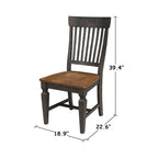 Set da pranzo rotondo con tavolo a ribalta Hickory/Washed Coal, 2 posti, sedie con schienale a doghe