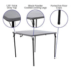 Tavolo pieghevole quadrato in plastica bi-fold grigio/marrone/bianco sporco, 4 posti a sedere