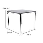 Tavolo pieghevole quadrato in plastica bi-fold grigio/marrone/bianco sporco, 4 posti a sedere