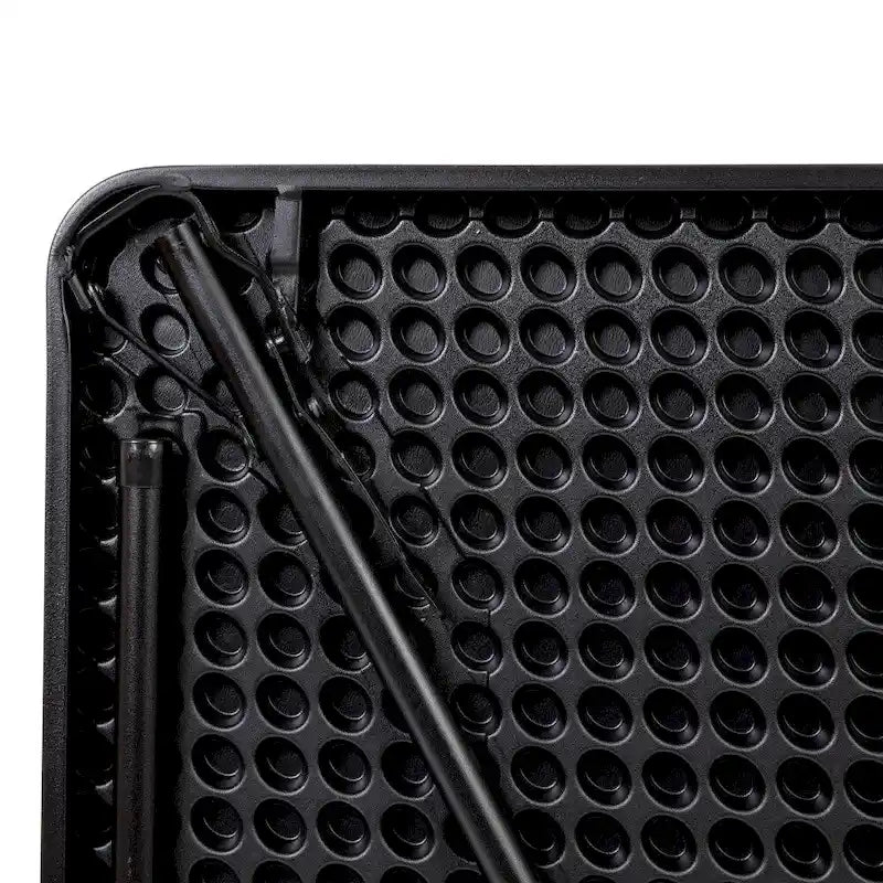 Tavolo pieghevole quadrato in plastica bi-fold grigio/marrone/bianco sporco, 4 posti a sedere