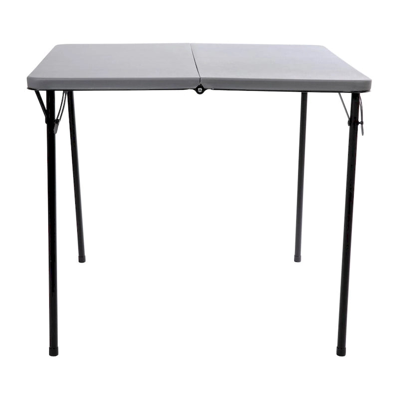 Tavolo pieghevole quadrato in plastica bi-fold grigio/marrone/bianco sporco, 4 posti a sedere