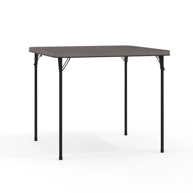Tavolo pieghevole quadrato in plastica bi-fold grigio/marrone/bianco sporco, 4 posti a sedere