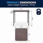 Tavolo pieghevole quadrato in plastica bi-fold grigio/marrone/bianco sporco, 4 posti a sedere