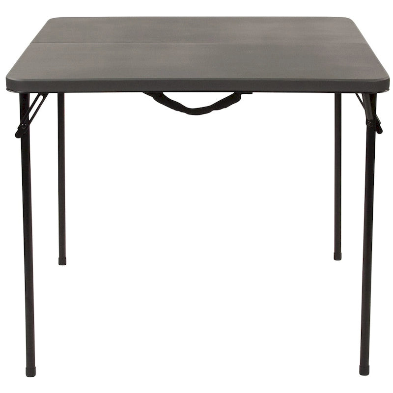 Tavolo pieghevole quadrato in plastica bi-fold grigio/marrone/bianco sporco, 4 posti a sedere