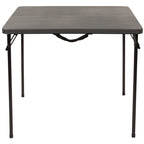 Tavolo pieghevole quadrato in plastica bi-fold grigio/marrone/bianco sporco, 4 posti a sedere
