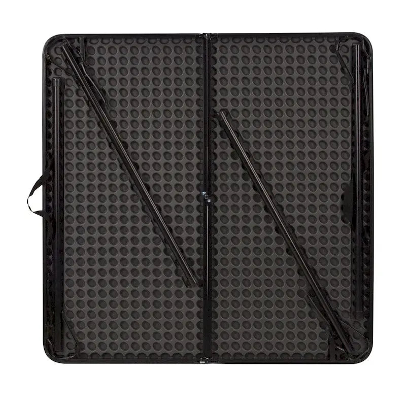 Tavolo pieghevole quadrato in plastica bi-fold grigio/marrone/bianco sporco, 4 posti a sedere