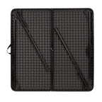 Tavolo pieghevole quadrato in plastica bi-fold grigio/marrone/bianco sporco, 4 posti a sedere