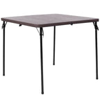Tavolo pieghevole quadrato in plastica bi-fold grigio/marrone/bianco sporco, 4 posti a sedere