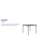 Tavolo pieghevole quadrato in plastica bi-fold grigio/marrone/bianco sporco, 4 posti a sedere