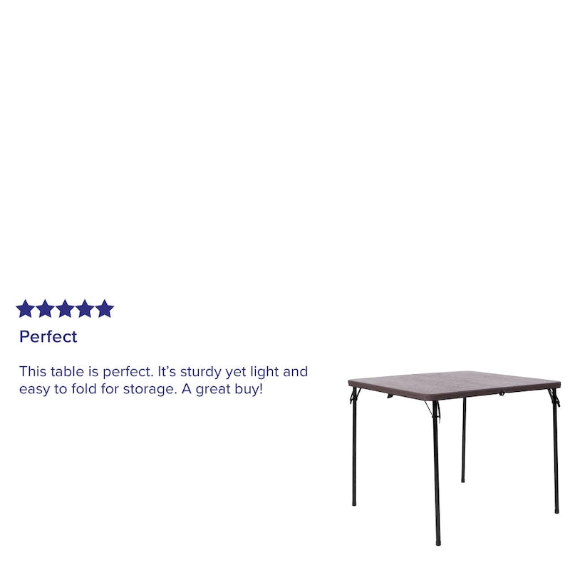 Tavolo pieghevole quadrato in plastica bi-fold grigio/marrone/bianco sporco, 4 posti a sedere