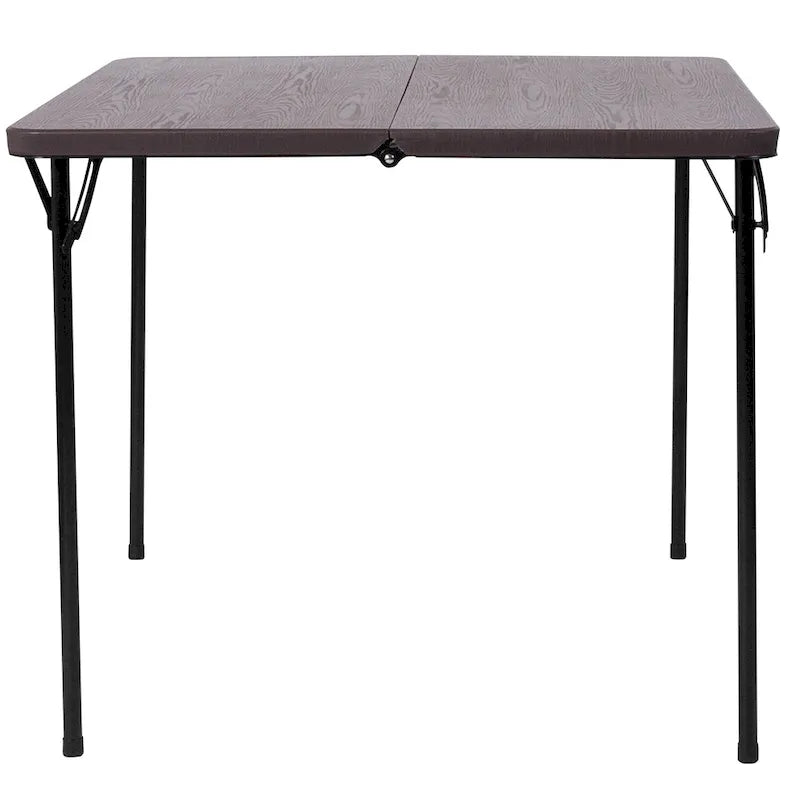 Tavolo pieghevole quadrato in plastica bi-fold grigio/marrone/bianco sporco, 4 posti a sedere