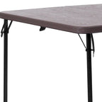 Tavolo pieghevole quadrato in plastica bi-fold grigio/marrone/bianco sporco, 4 posti a sedere