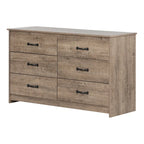 Cassettiera doppia a 6 cassetti in Rovere Invecchiato / Rovere Nordik / Rovere Grigio, 1 persona