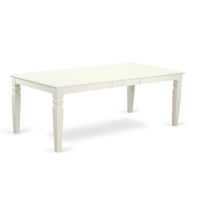Set da pranzo rettangolare color lino con sedie con seduta in legno, opzioni da 5/7/9 pezzi