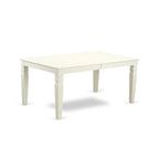 Set da pranzo rettangolare color lino con sedie con seduta in legno, opzioni da 5/7/9 pezzi