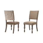 Set da pranzo con piedistallo Brown Driftwood, stile rustico, 7 posti a sedere
