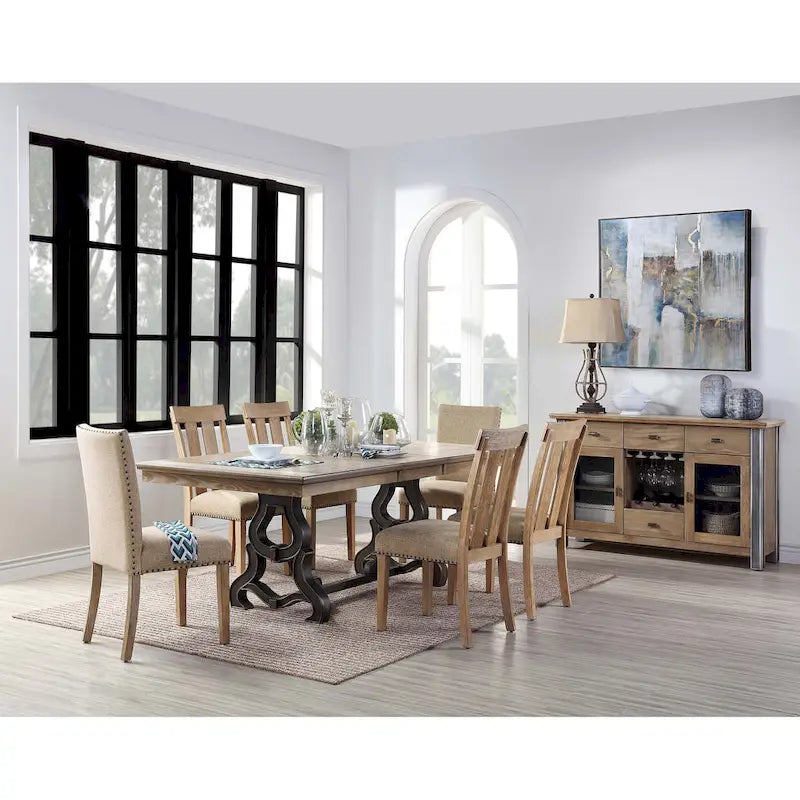 Tavolo da pranzo allungabile acero/nero per 4–6 persone