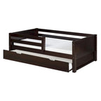 Divano letto singolo con sponde, stile pannello bianco/cappuccino, 1 persona
